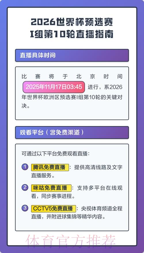 2026年世界杯全程直播平台推荐与指南